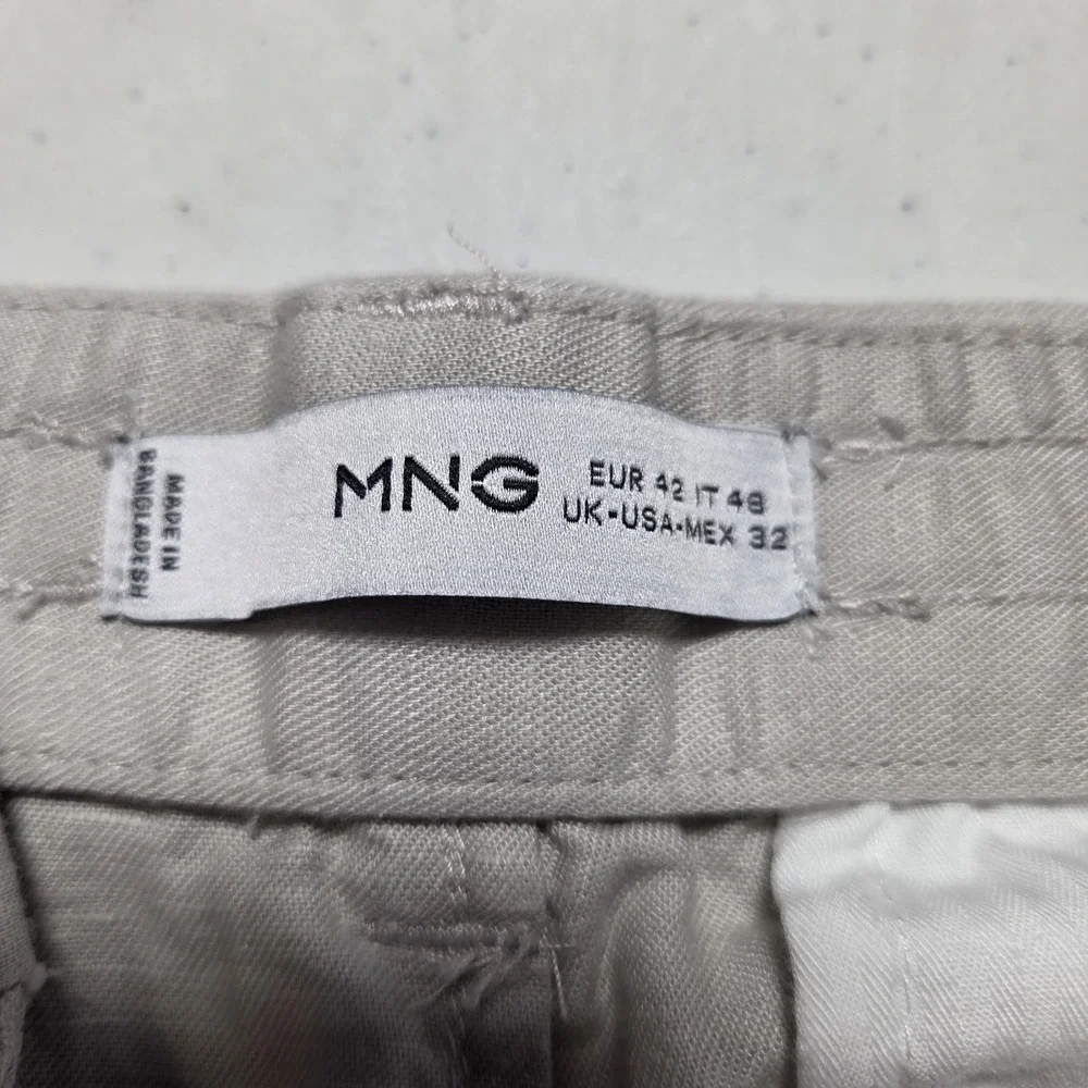 MNG‎ Mango Women's Beige Drawstring Utility Straight Trousers Pants 32 Beachy